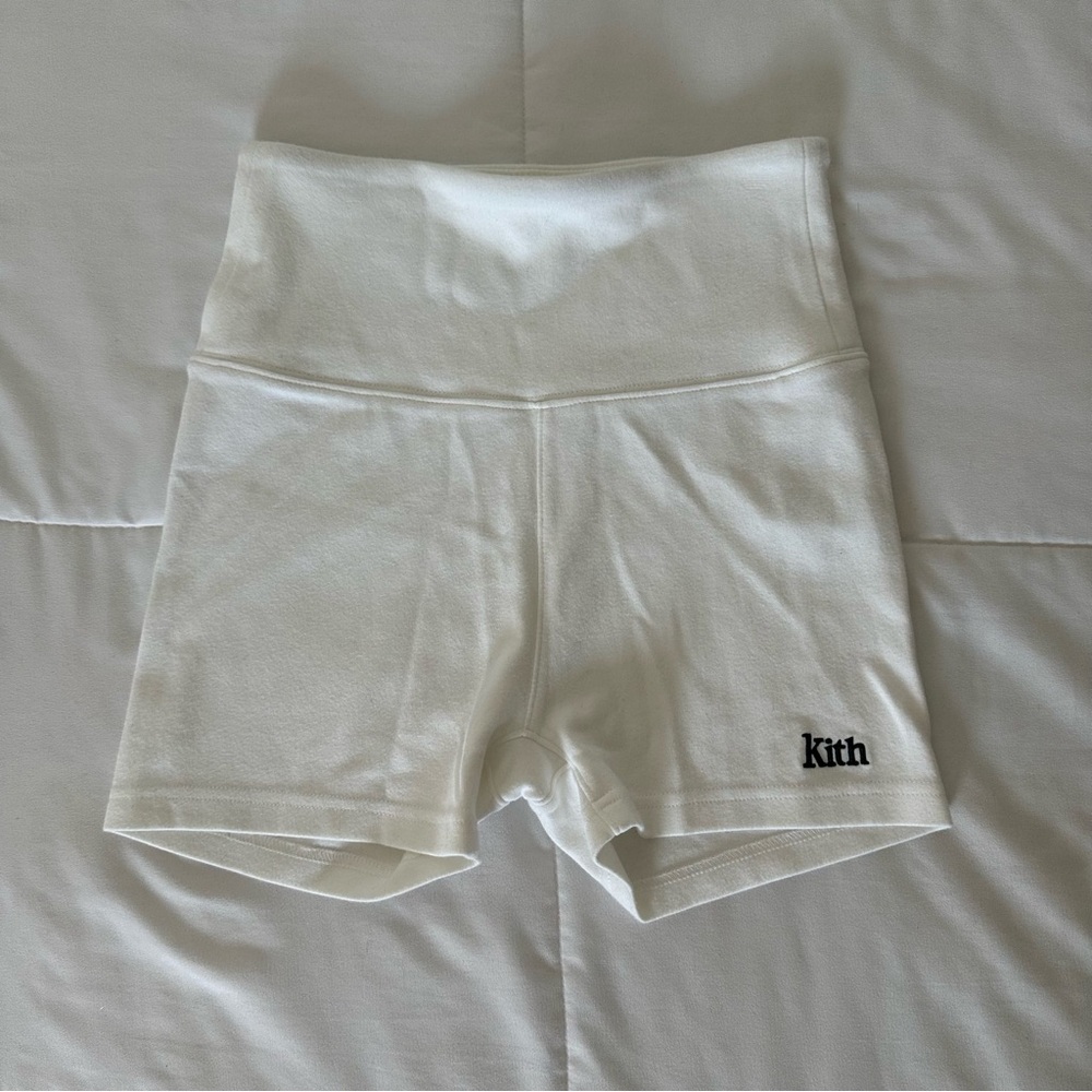 Kith white biker shorts